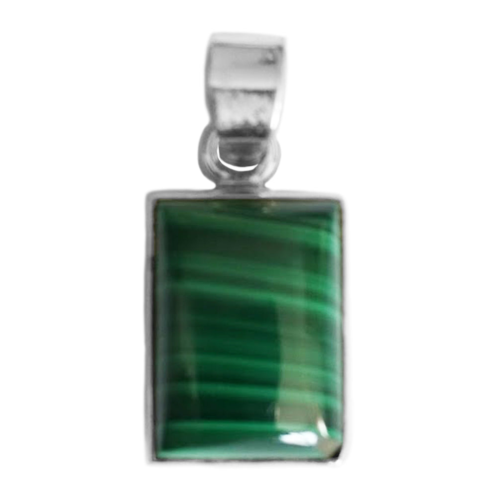 Pendentif malachite en argent massif 925