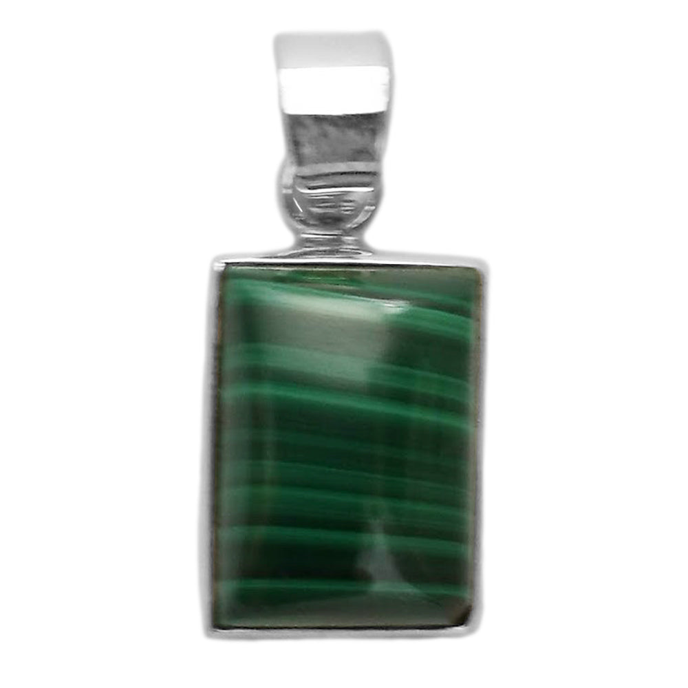 Pendentif malachite en argent massif 925