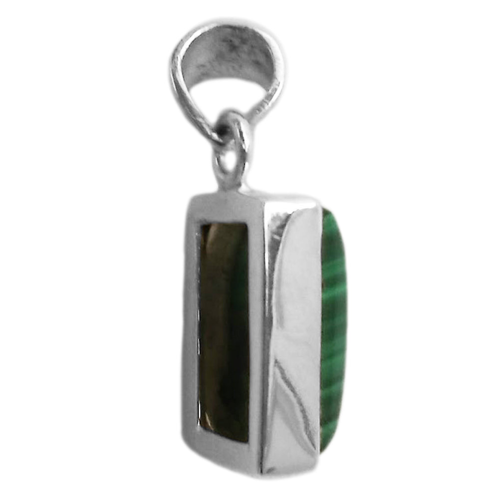 Malachite sterling silver pendant