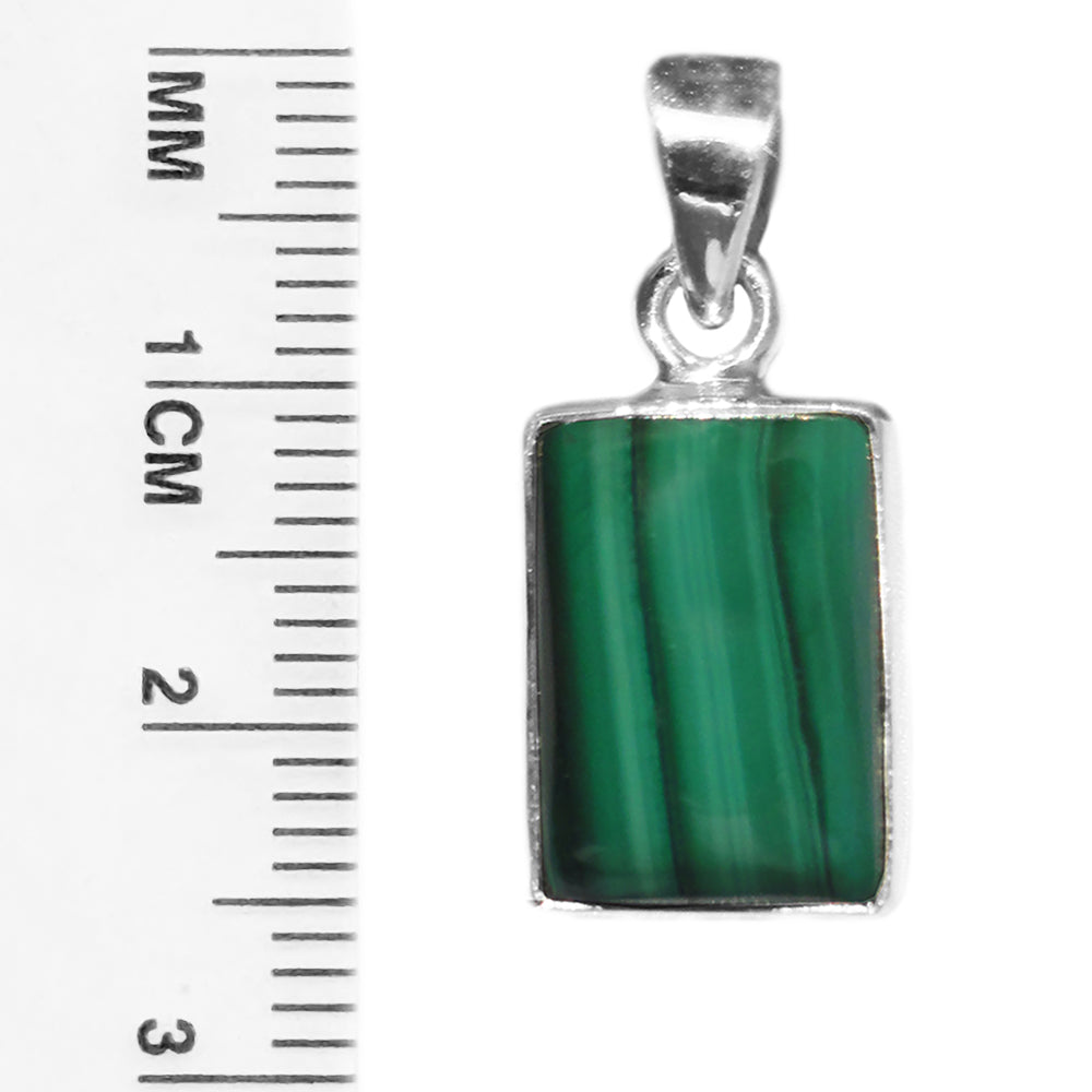 Malachite sterling silver pendant