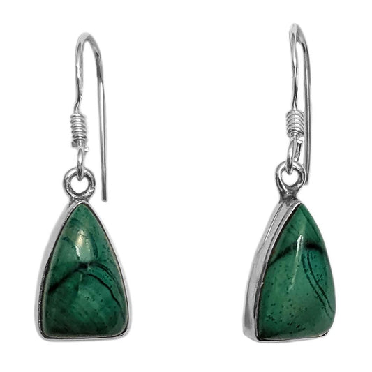 Boucles d’oreilles malachite en argent massif 925