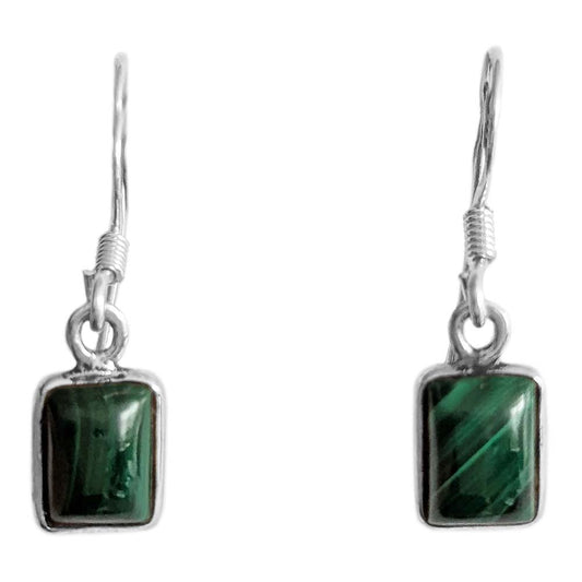 Boucles d’oreilles malachite en argent massif 925