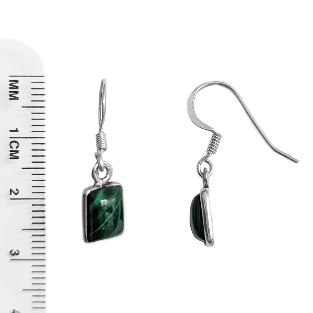 Malachite sterling silver earrings