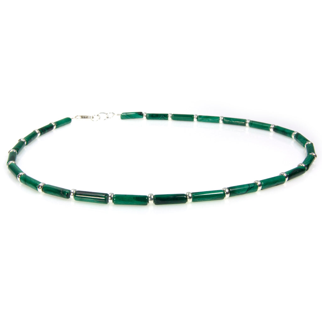 Malachite sterling silver necklace