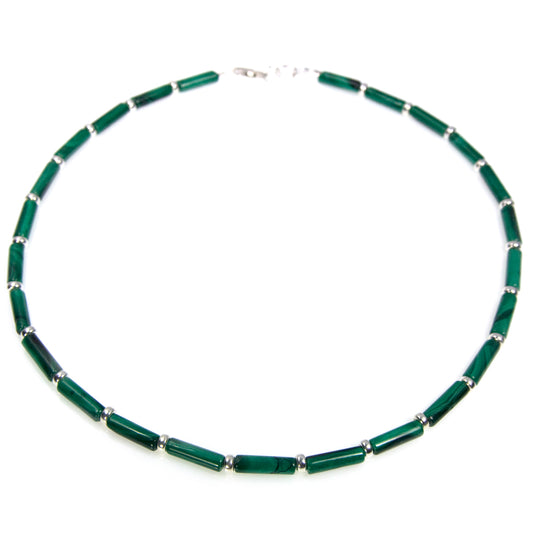 Collier malachite en argent massif 925