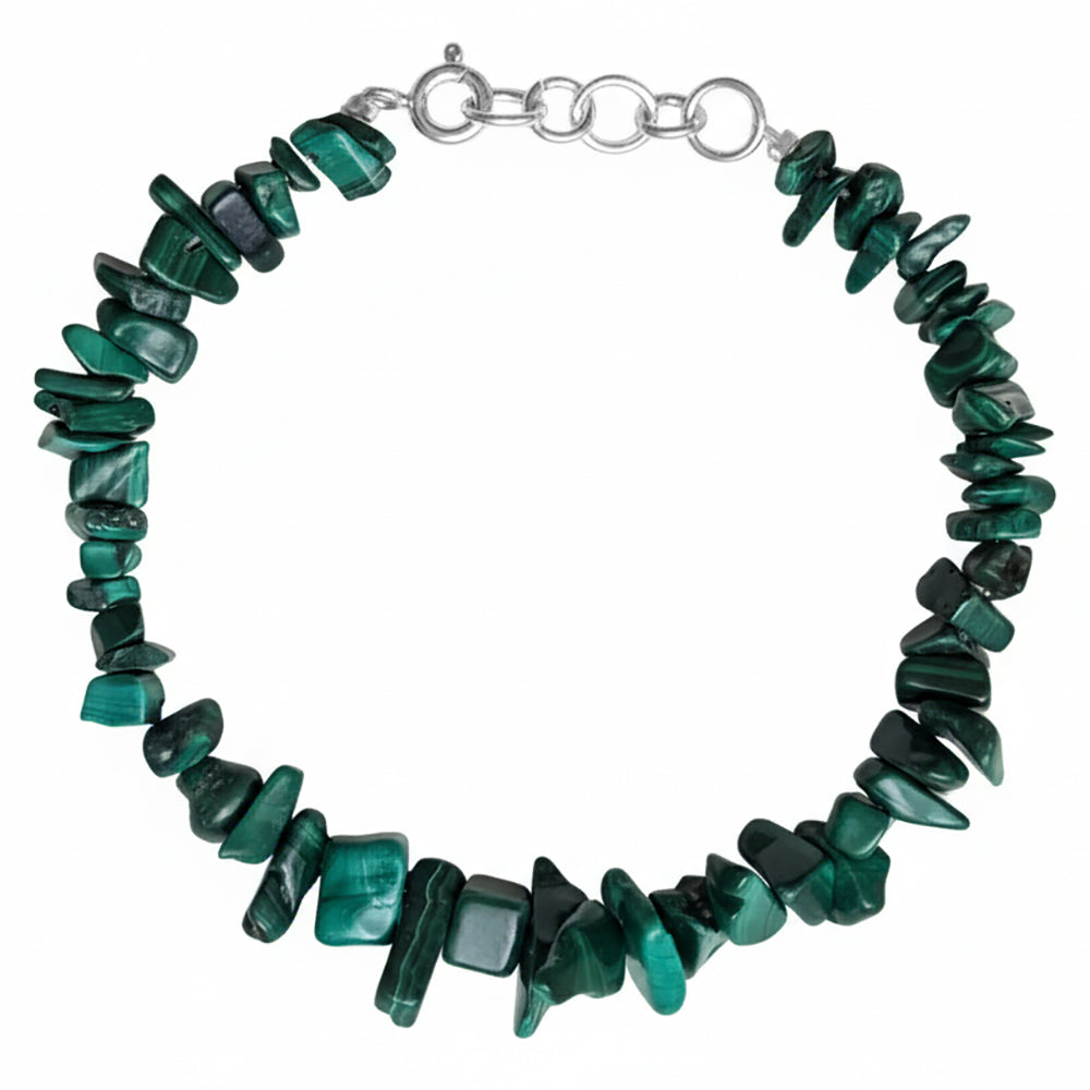 Malachite sterling silver bracelet