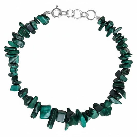 Bracelet malachite en argent massif 925