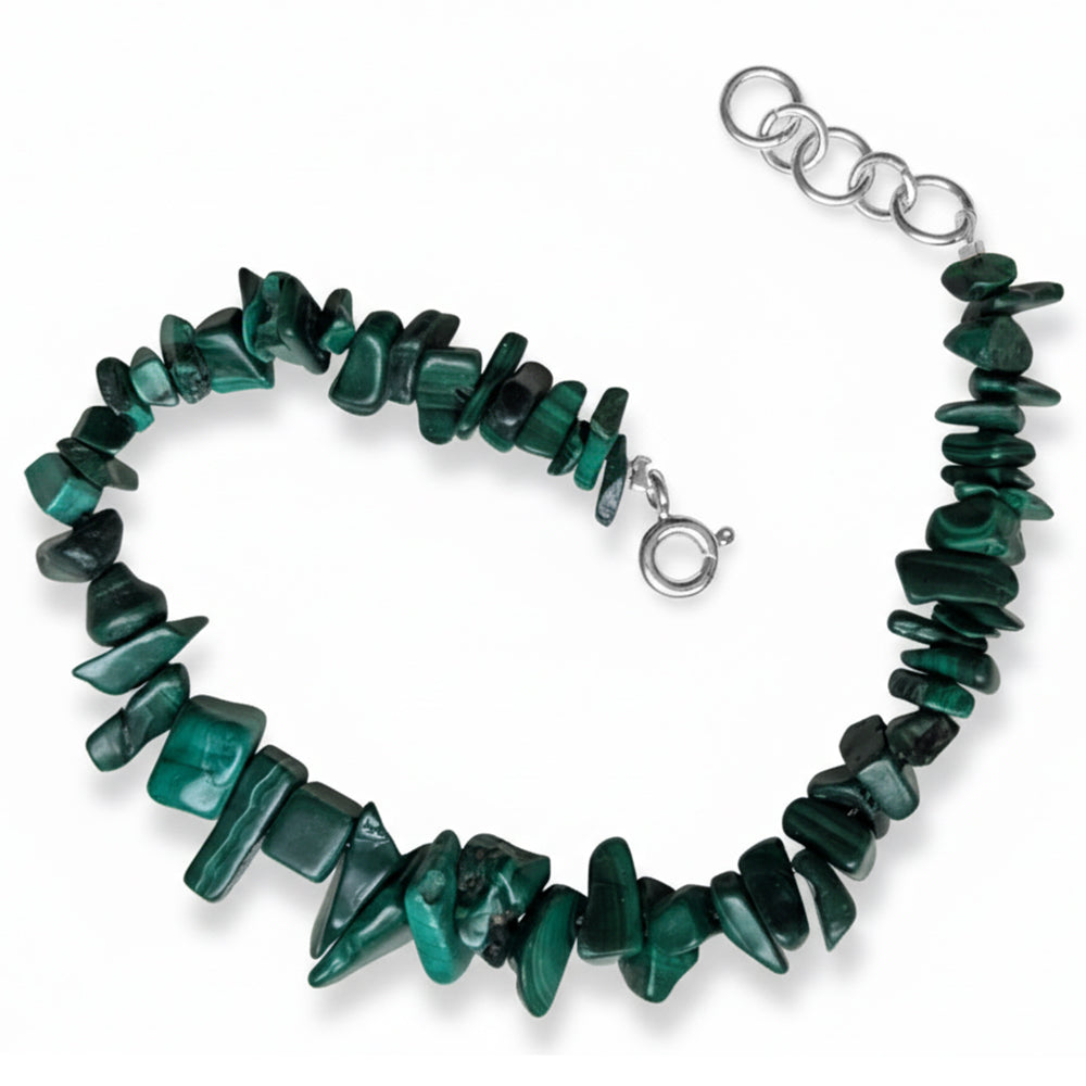 Malachite sterling silver bracelet