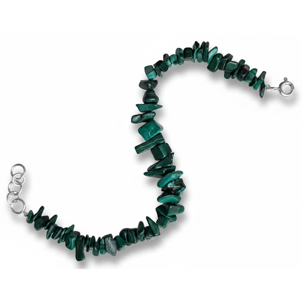 Malachite sterling silver bracelet