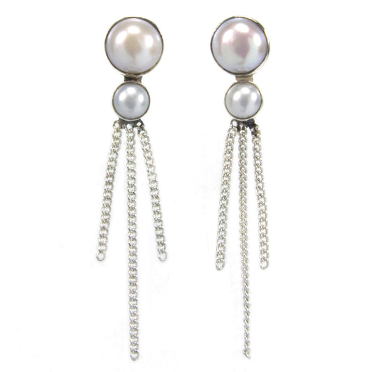 Boucles d’oreilles perle en argent massif 925