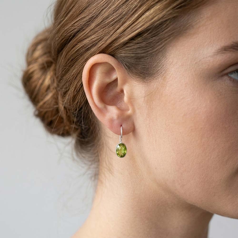 Peridot sterling silver earrings