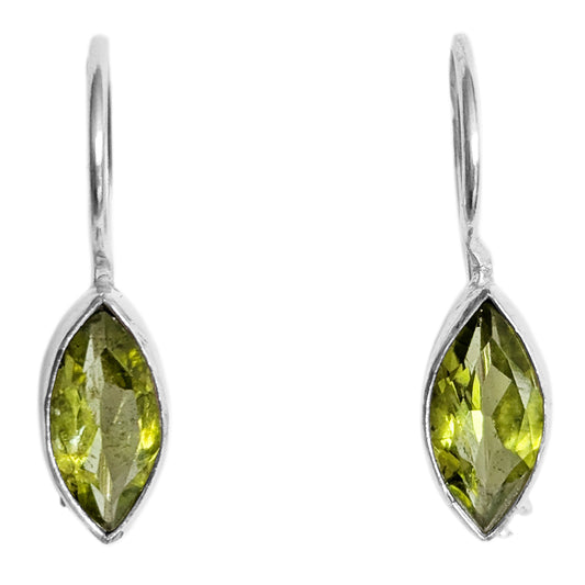 Boucles d’oreilles péridot en argent massif 925
