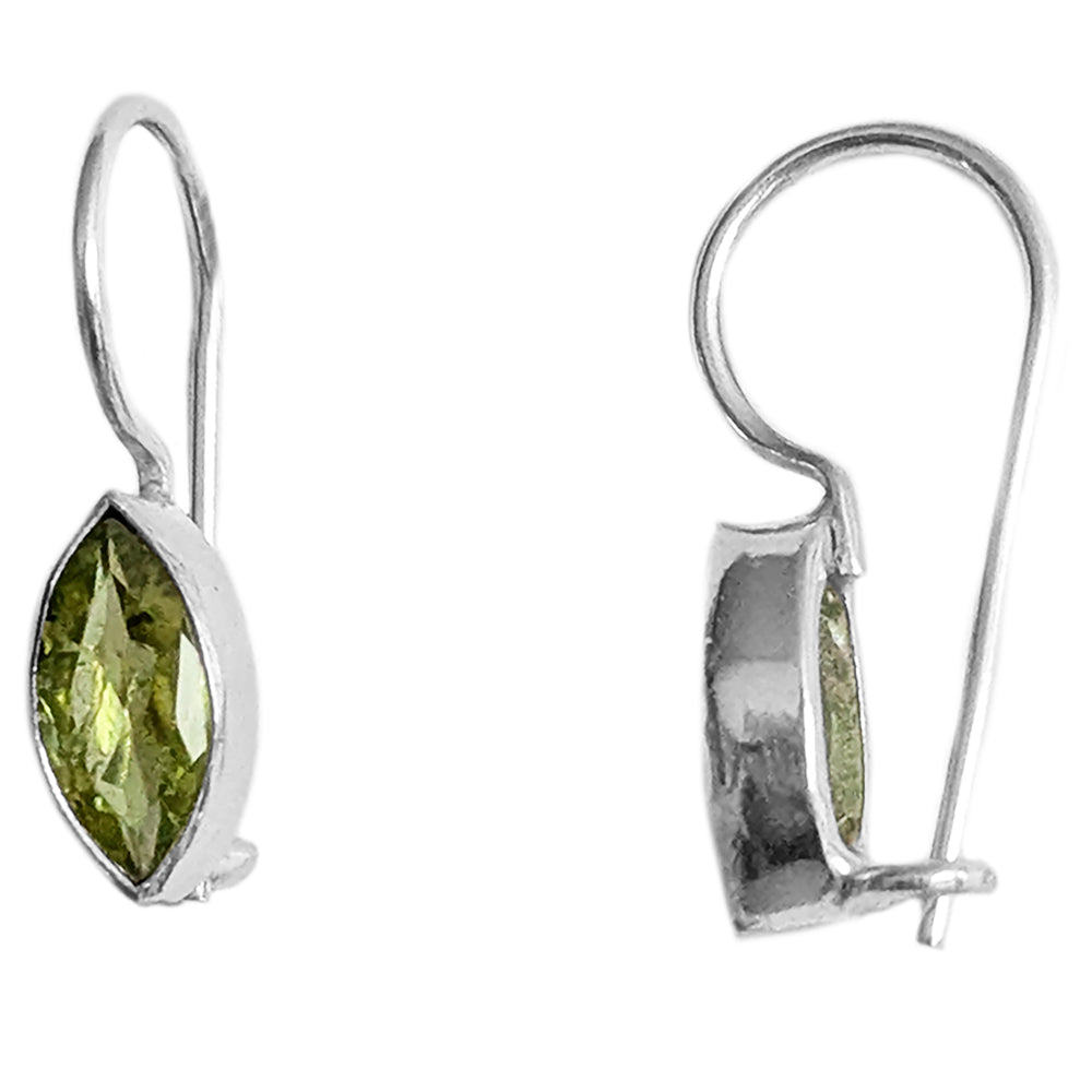 Boucles d’oreilles péridot en argent massif 925
