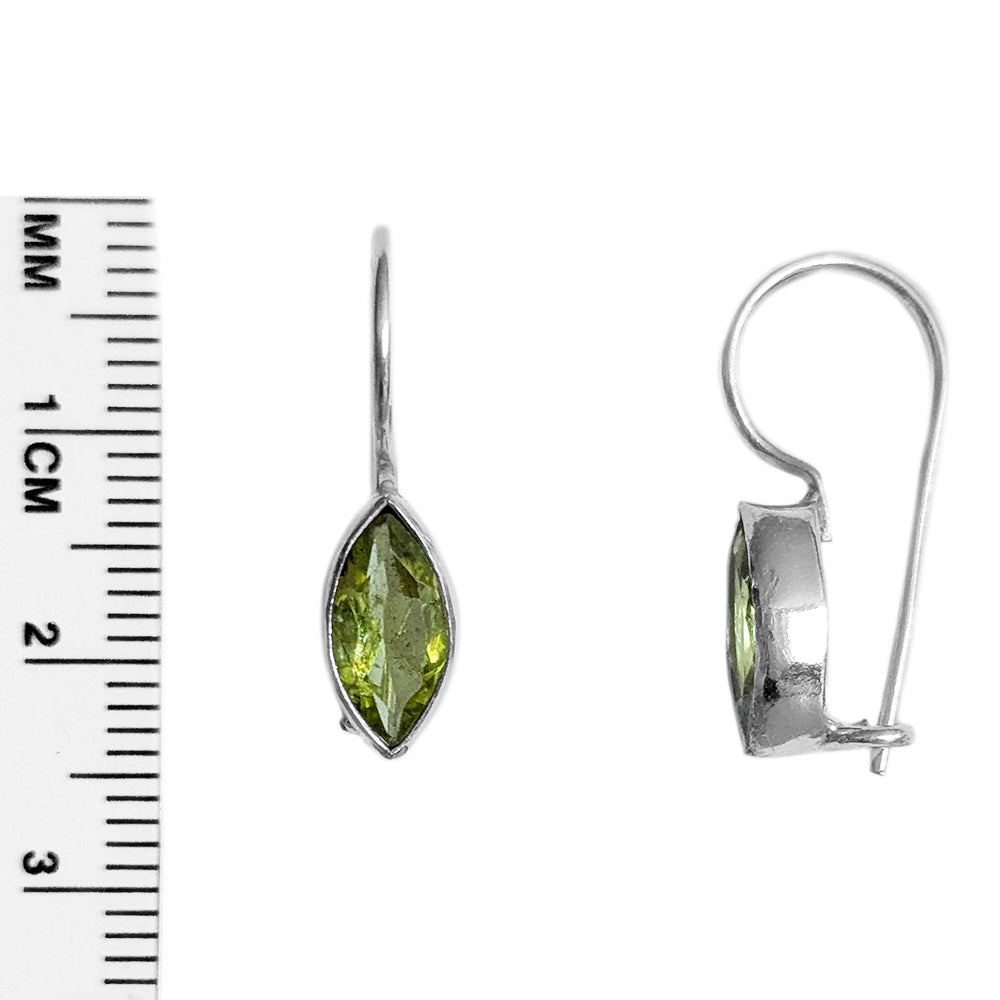 Boucles d’oreilles péridot en argent massif 925