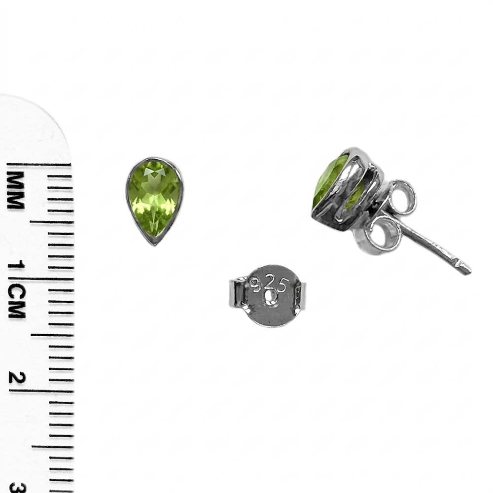 Peridot sterling silver ear studs