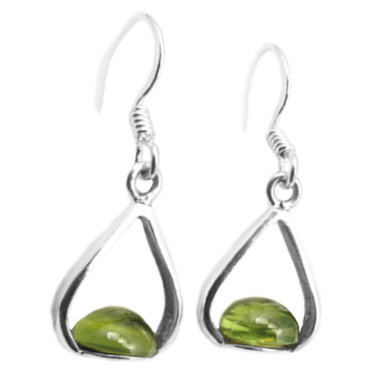 Boucles d’oreilles péridot en argent massif 925