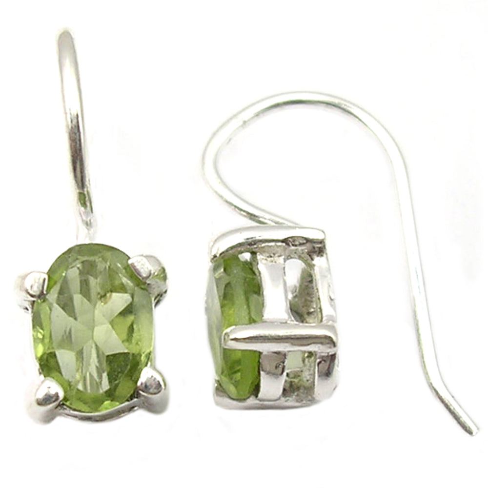 Boucles d’oreilles péridot en argent massif 925