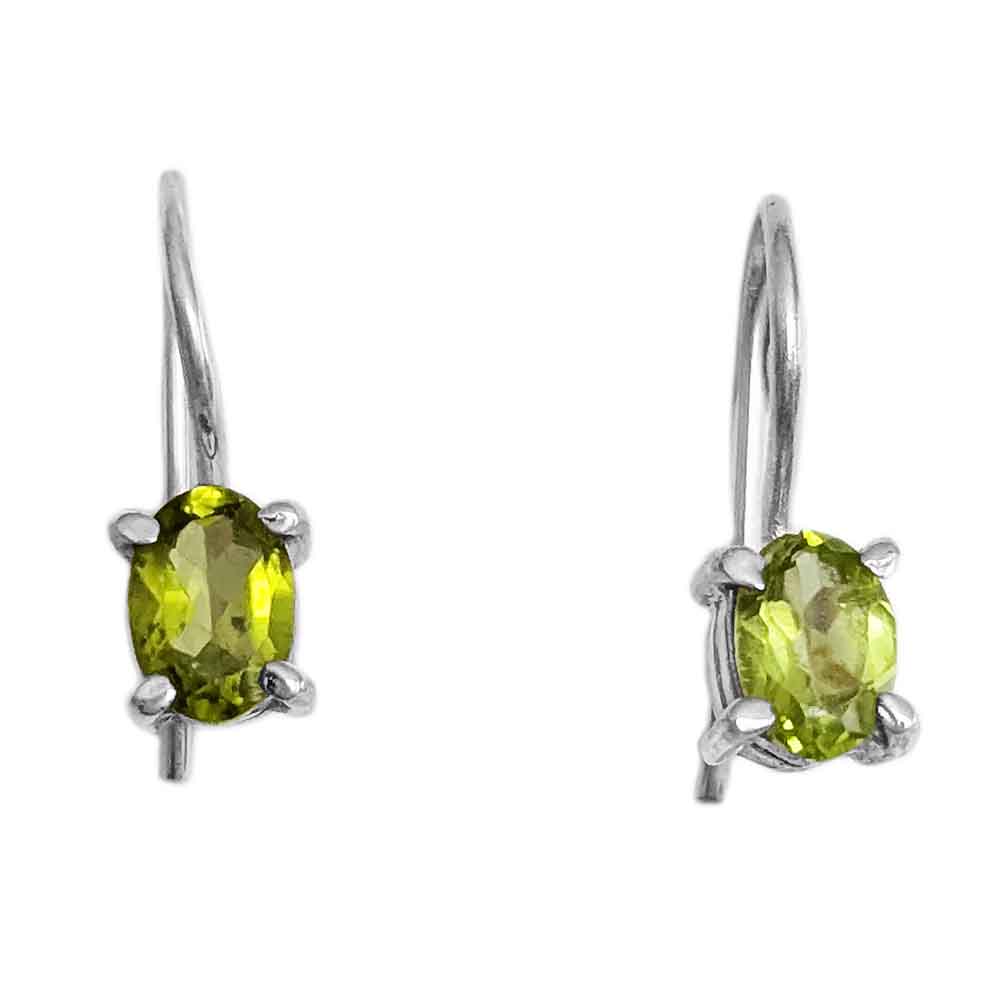 Boucles d’oreilles péridot en argent massif 925