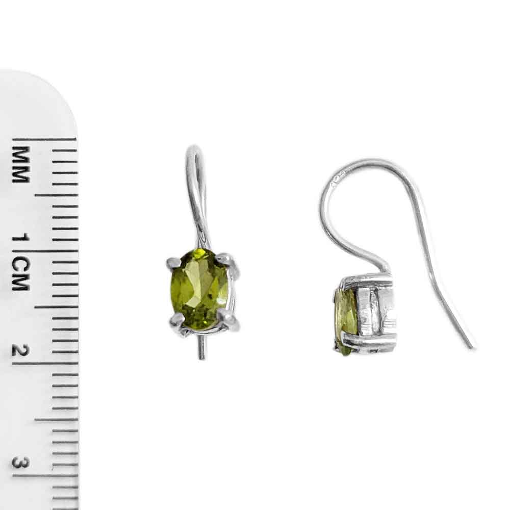 Boucles d’oreilles péridot en argent massif 925