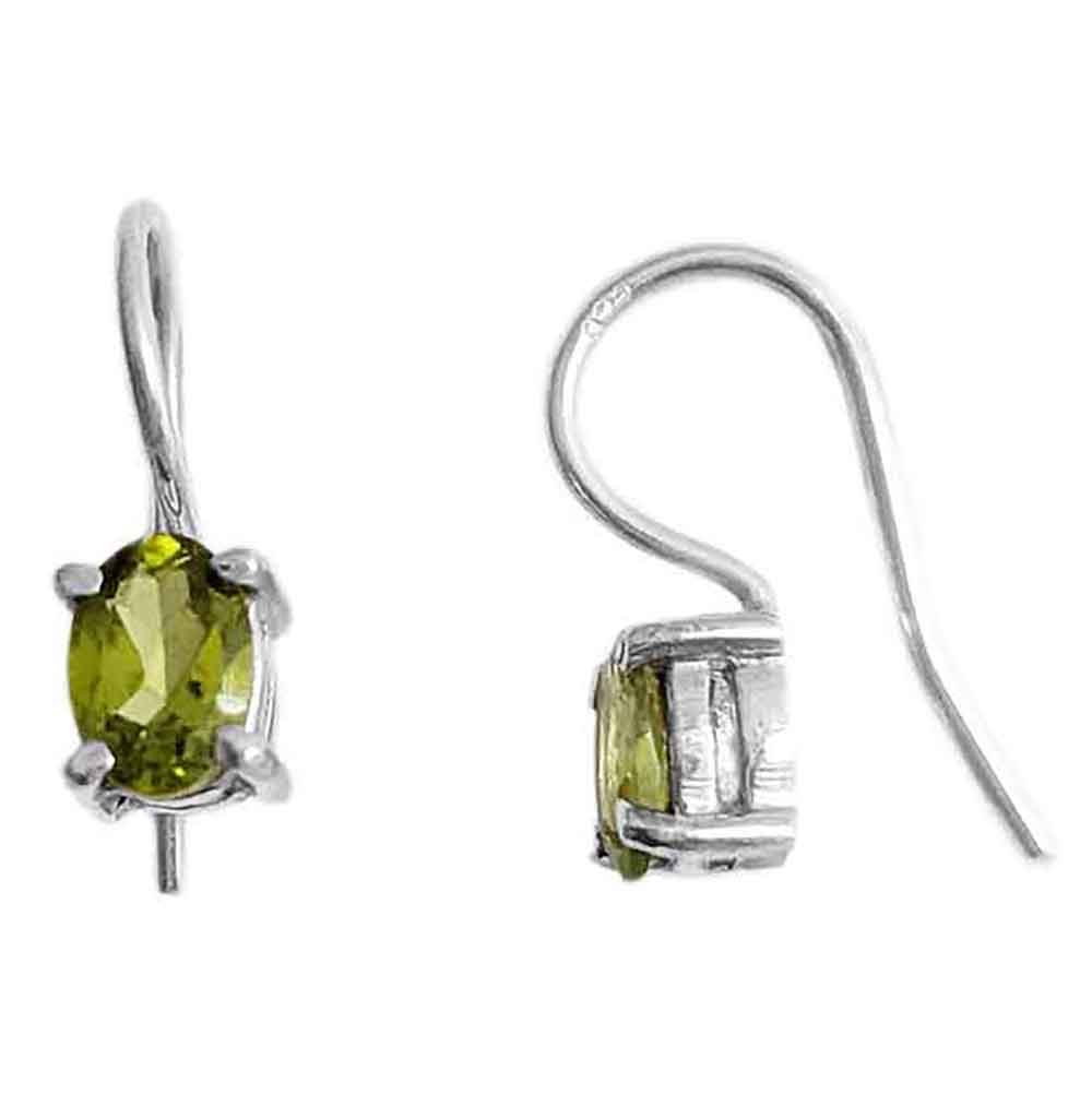 Boucles d’oreilles péridot en argent massif 925