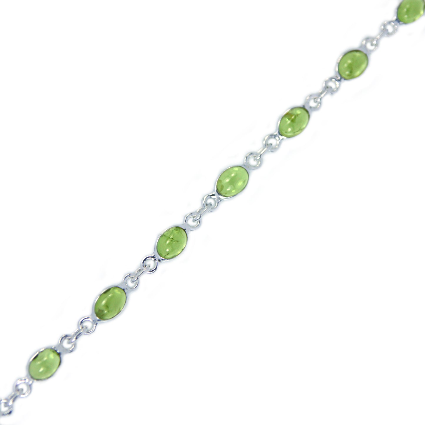 Bracelet péridot en argent massif 925