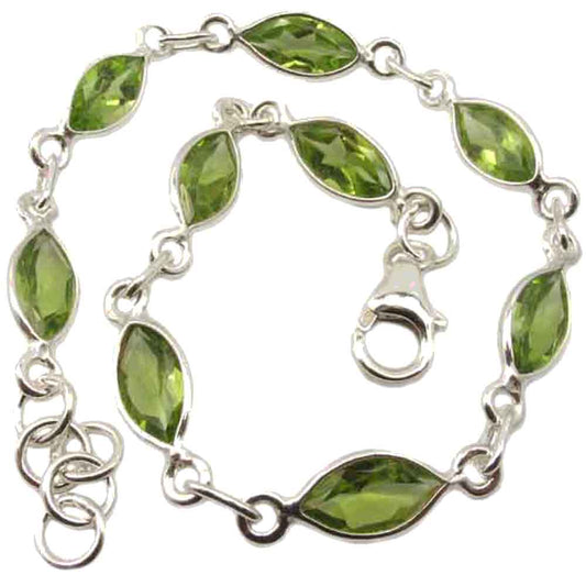 Peridot sterling silver bracelet