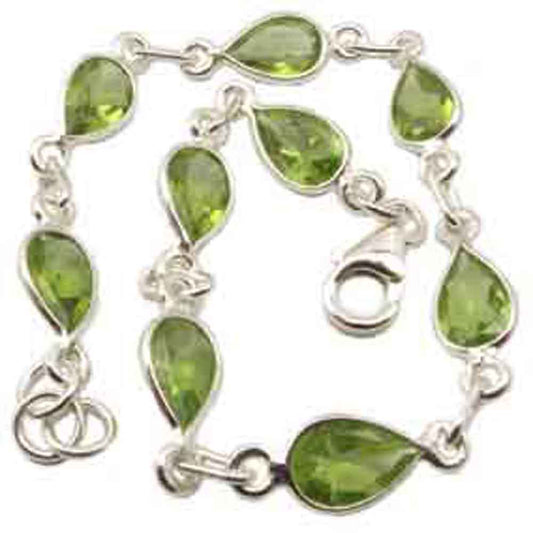 Peridot sterling silver bracelet