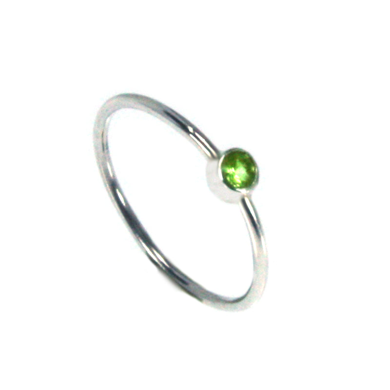 Bague péridot en argent massif 925 - Taille 50