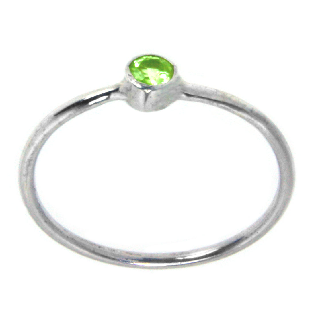 Bague péridot en argent massif 925 - Taille 50