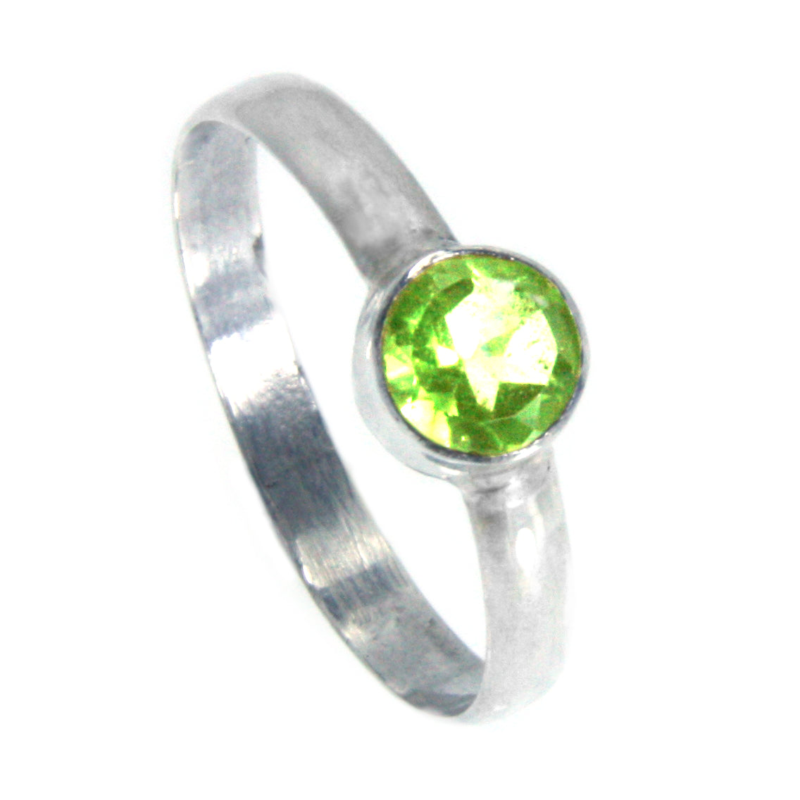 Bague péridot en argent massif 925 - Taille 49