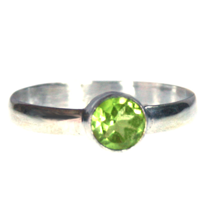 Bague péridot en argent massif 925 - Taille 49