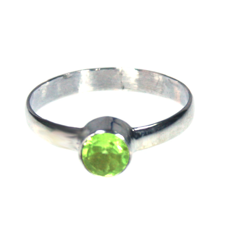 Bague péridot en argent massif 925 - Taille 49