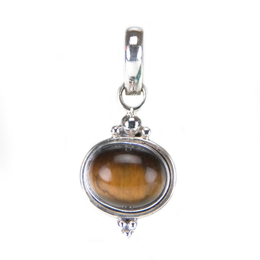 Pendentif oeil de tigre en argent massif 925