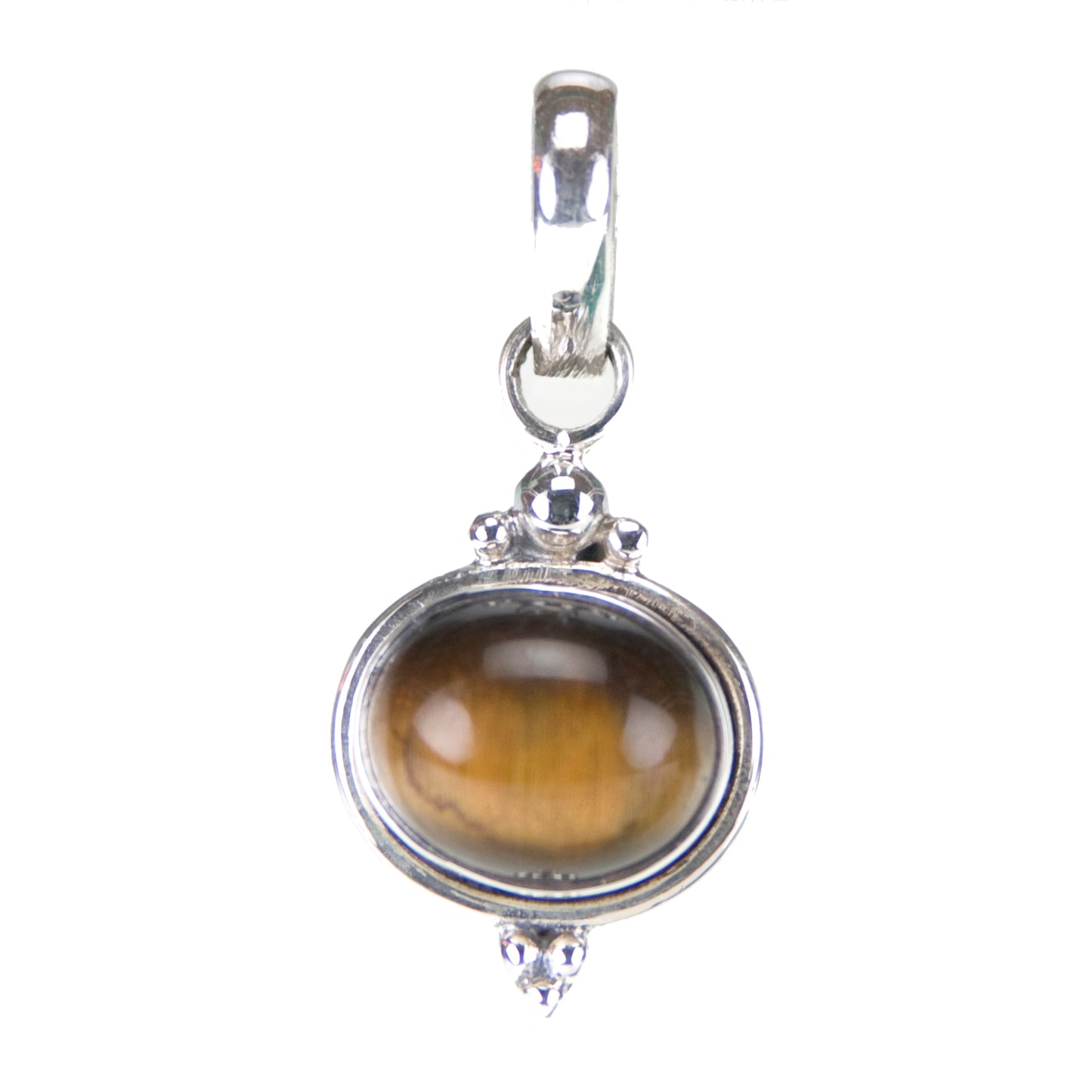 Pendentif oeil de tigre en argent massif 925