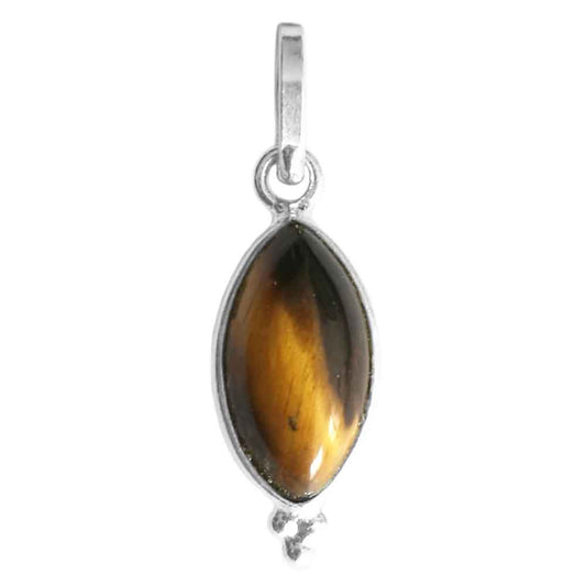 Pendentif œil de tigre en argent massif 925