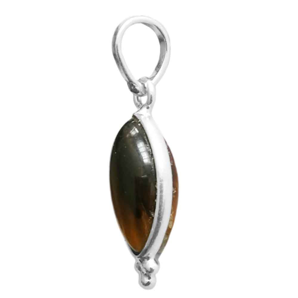 Tiger's eye sterling silver pendant