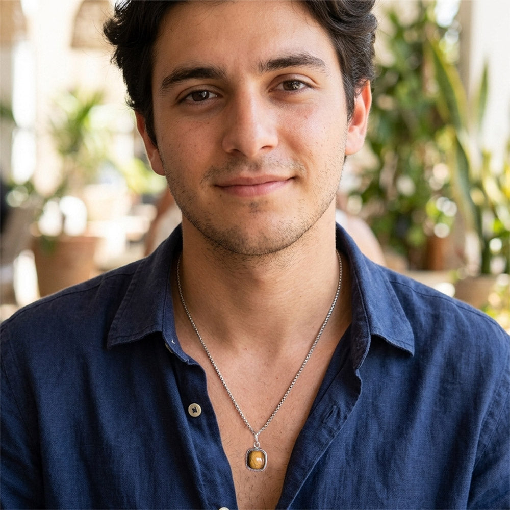 Tiger's eye sterling silver pendant