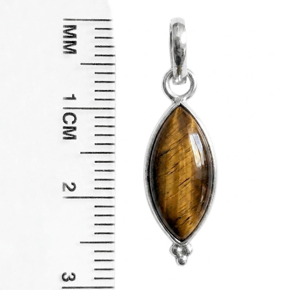 Tiger's eye sterling silver pendant