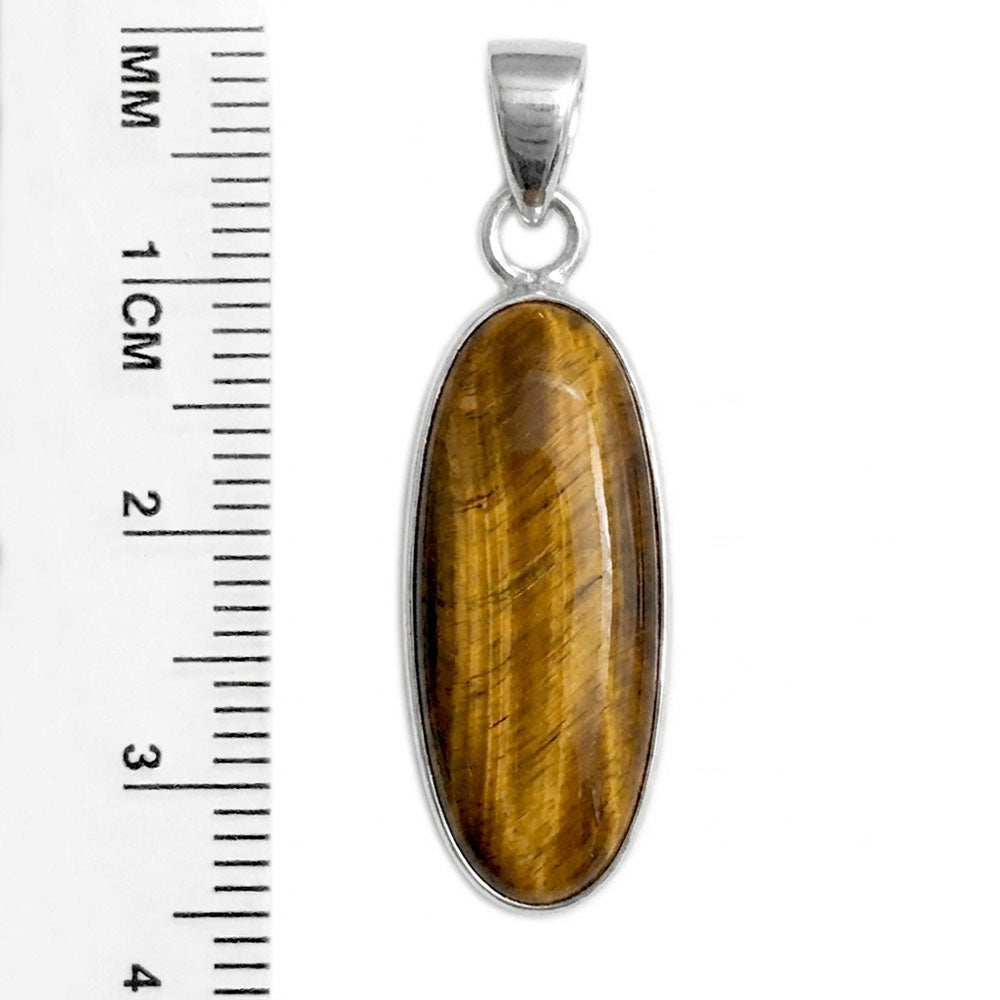 Pendentif œil de tigre en argent massif 925