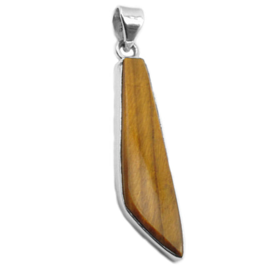 Tiger's eye sterling silver pendant