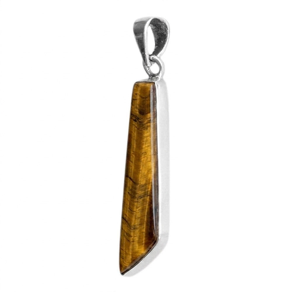 Pendentif oeil de tigre en argent massif 925