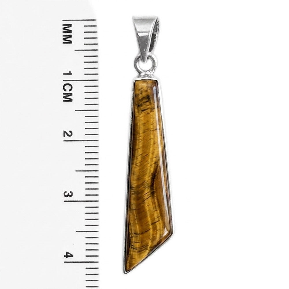 Pendentif oeil de tigre en argent massif 925