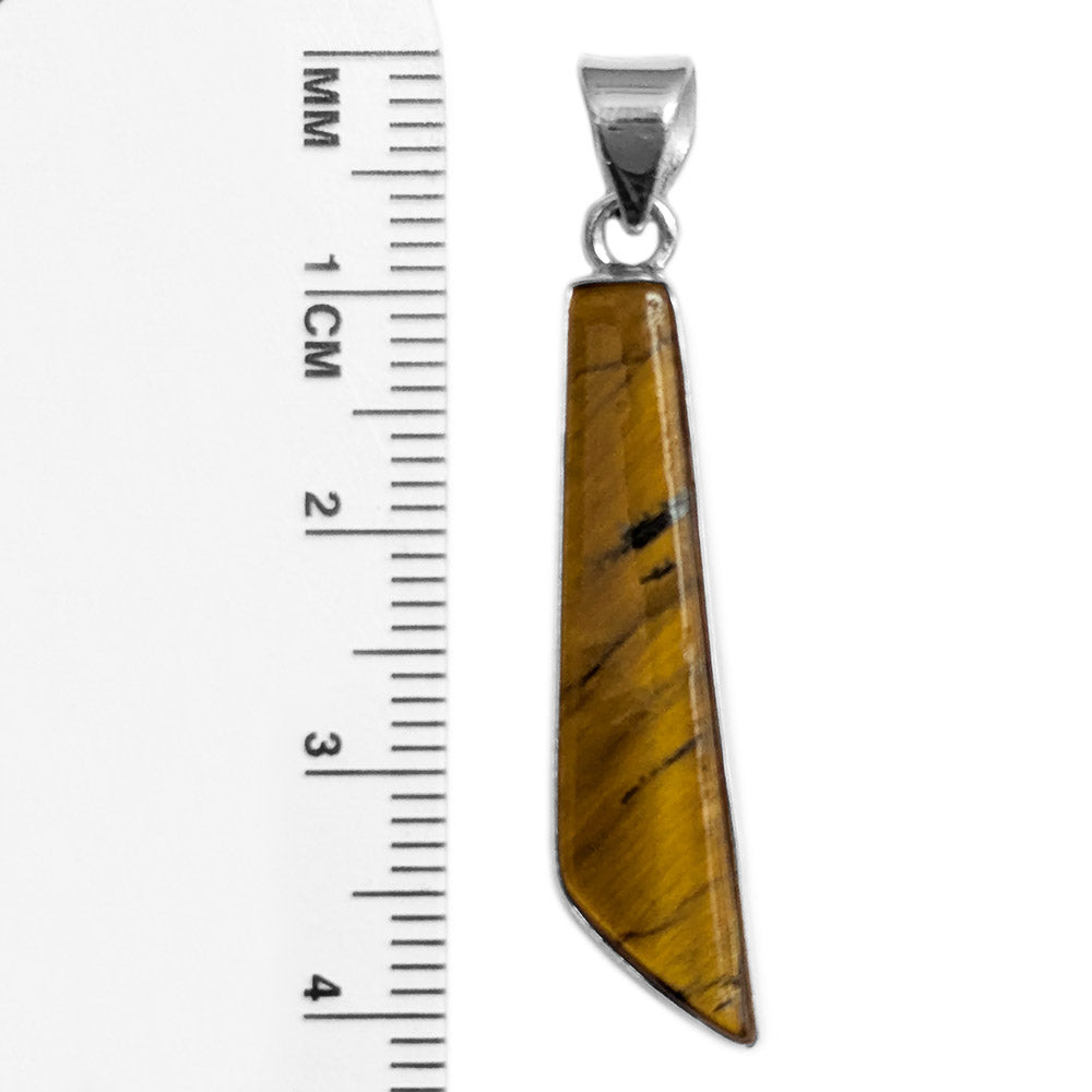 Pendentif oeil de tigre en argent massif 925