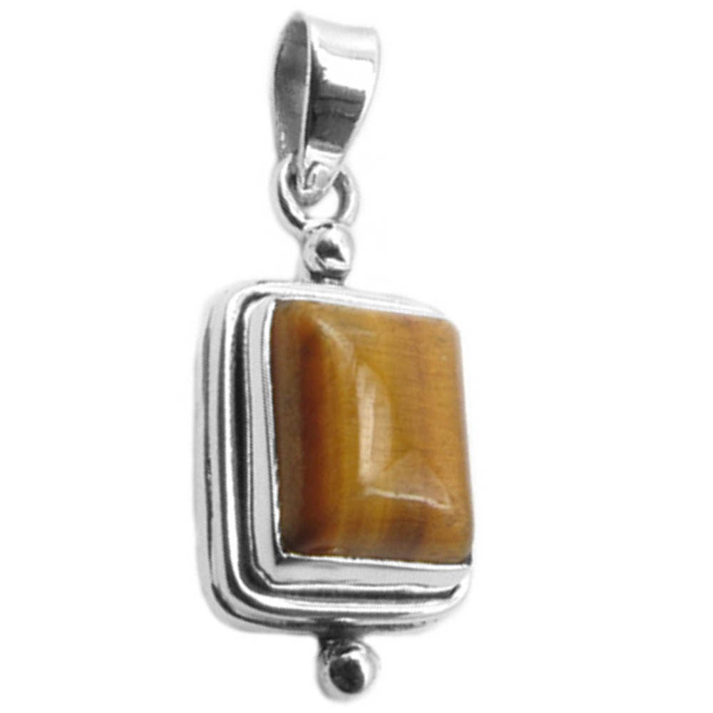 Tiger's eye sterling silver pendant