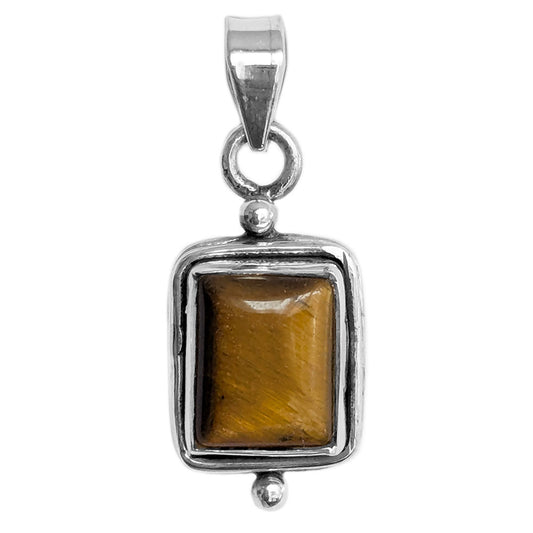 Pendentif oeil de tigre en argent massif 925