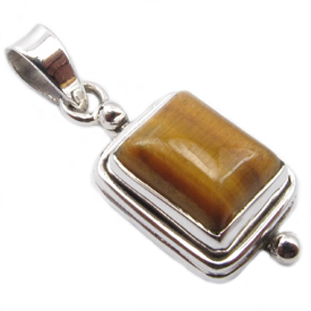 Tiger's eye sterling silver pendant