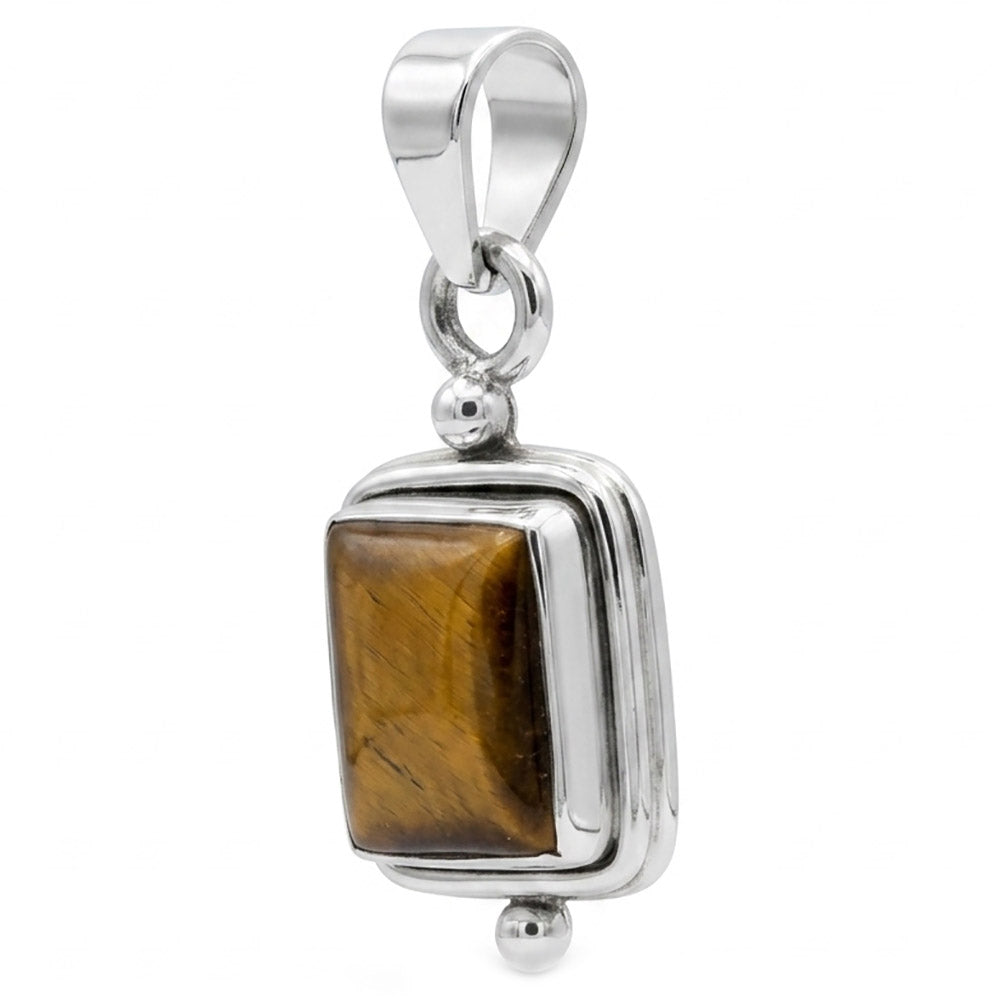 Pendentif oeil de tigre en argent massif 925