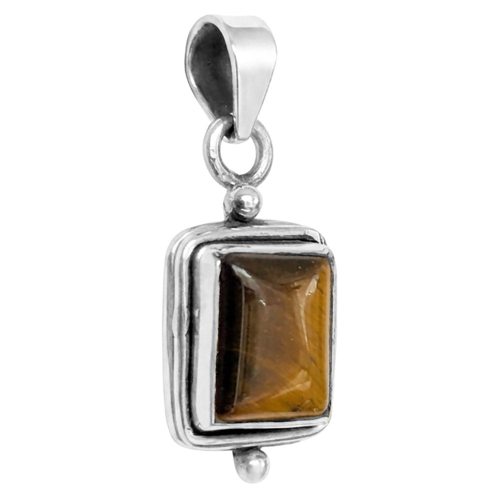 Pendentif oeil de tigre en argent massif 925