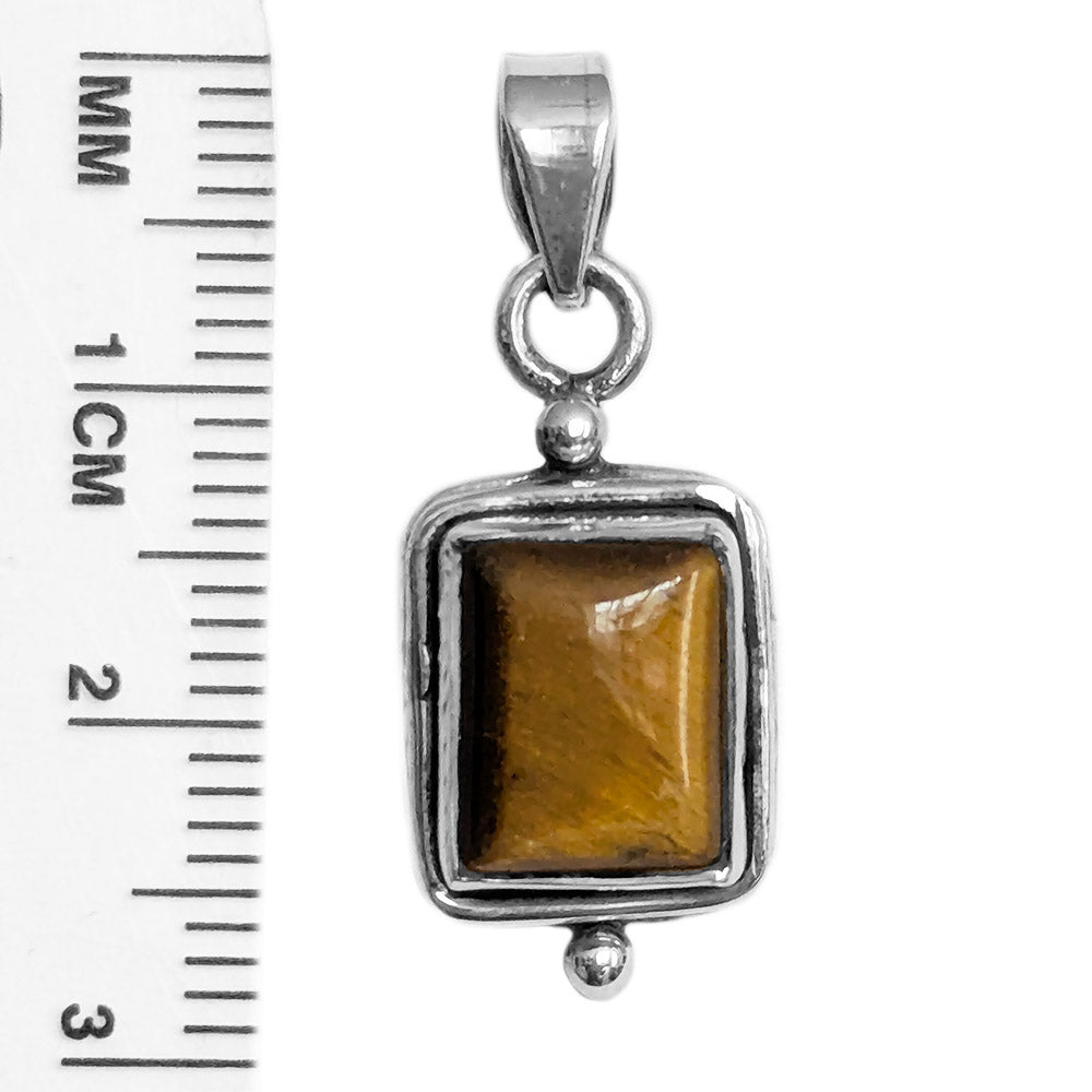 Pendentif oeil de tigre en argent massif 925