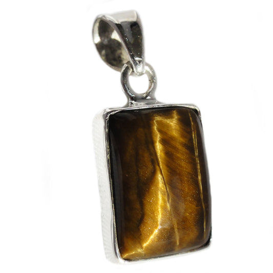 Tiger's eye sterling silver pendant